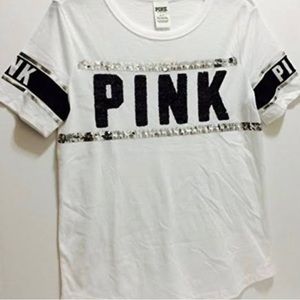 ⭐️PRICE FIRM⭐️ Victoria’s Secret PINK sequin T-Shirt